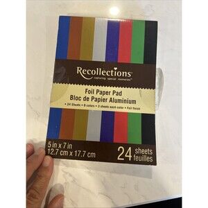 Recollections Foil Paper Pad, 24 Sheets, 5”x7”, Foil Finish, NEW